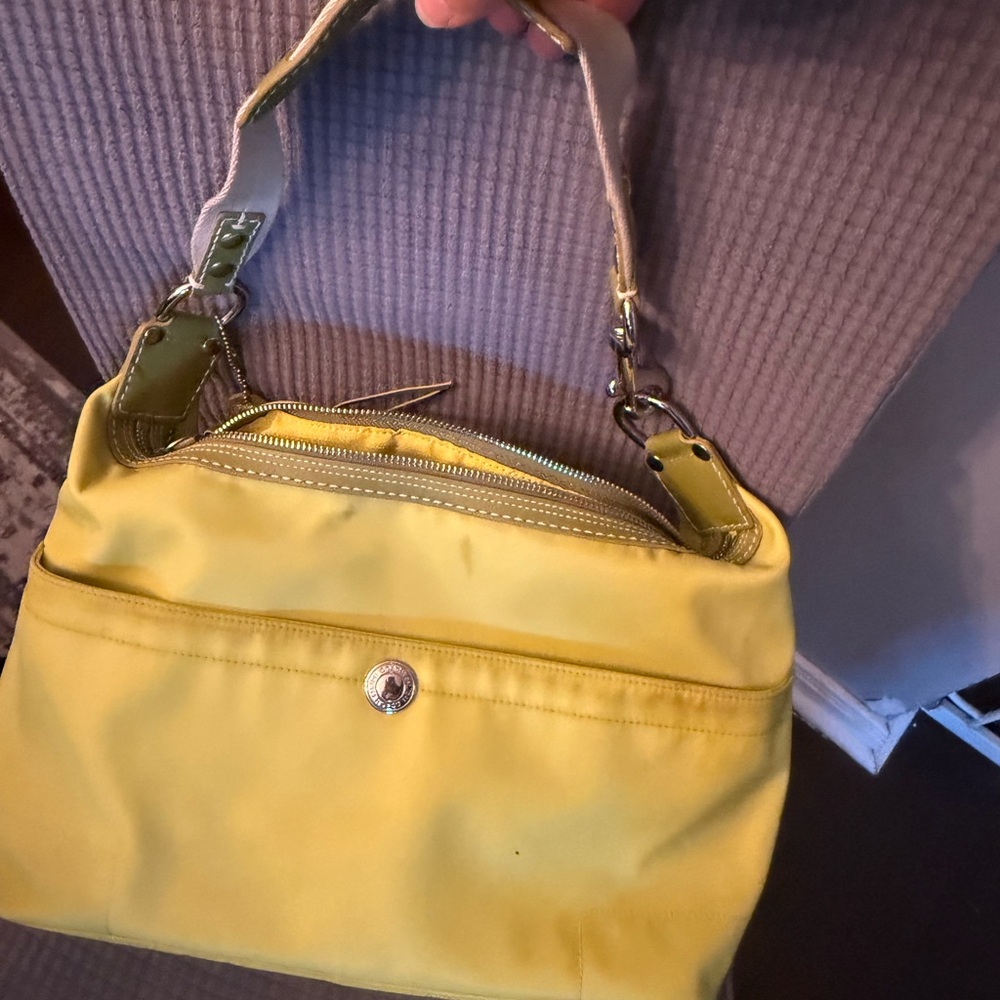 Lime Green Coach Shoulder Bag